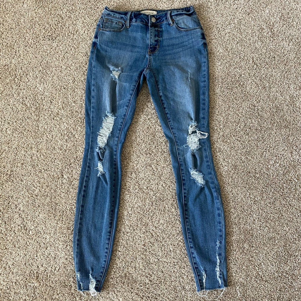 PACSUN mid rise skinniest ankle distressed jeans size 24 L